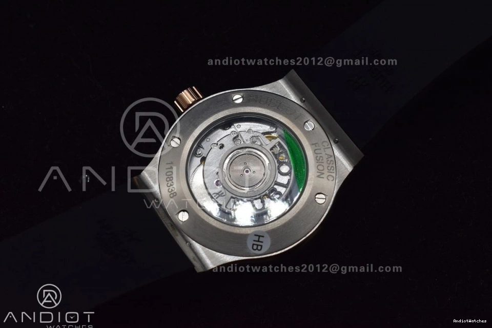 Best on 1:1 Edition Fusion Strap Dial A Black Gummy Black 588 HBF Bold RG 45mm 0204